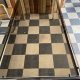 Chrome table and smoked glass