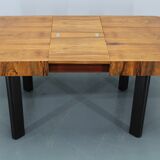 1930s Art Deco Extendable Dining Table in Walnut Finish , Czechoslovakia