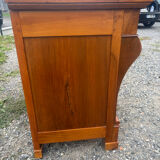 Restoration period walnut chest of drawers with a scroll handle
