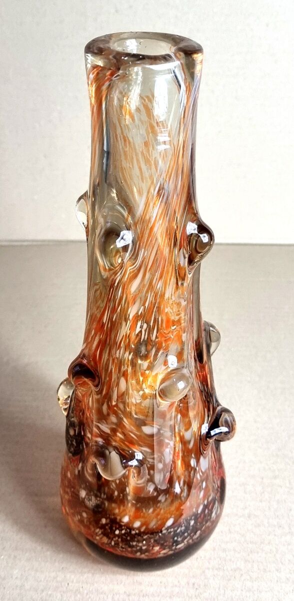 Murano glass vase with buttons pulled 50s