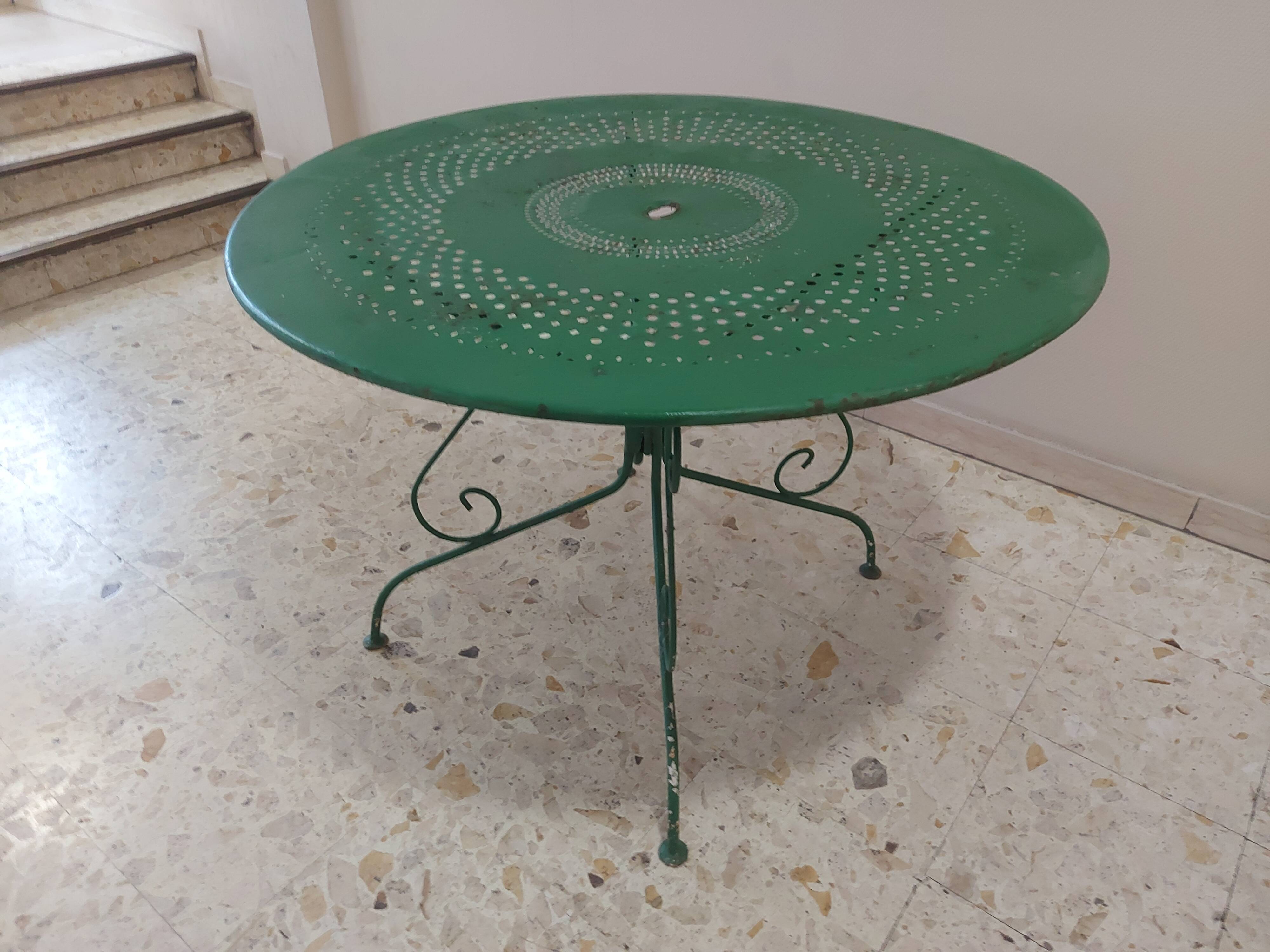 Old metal garden table