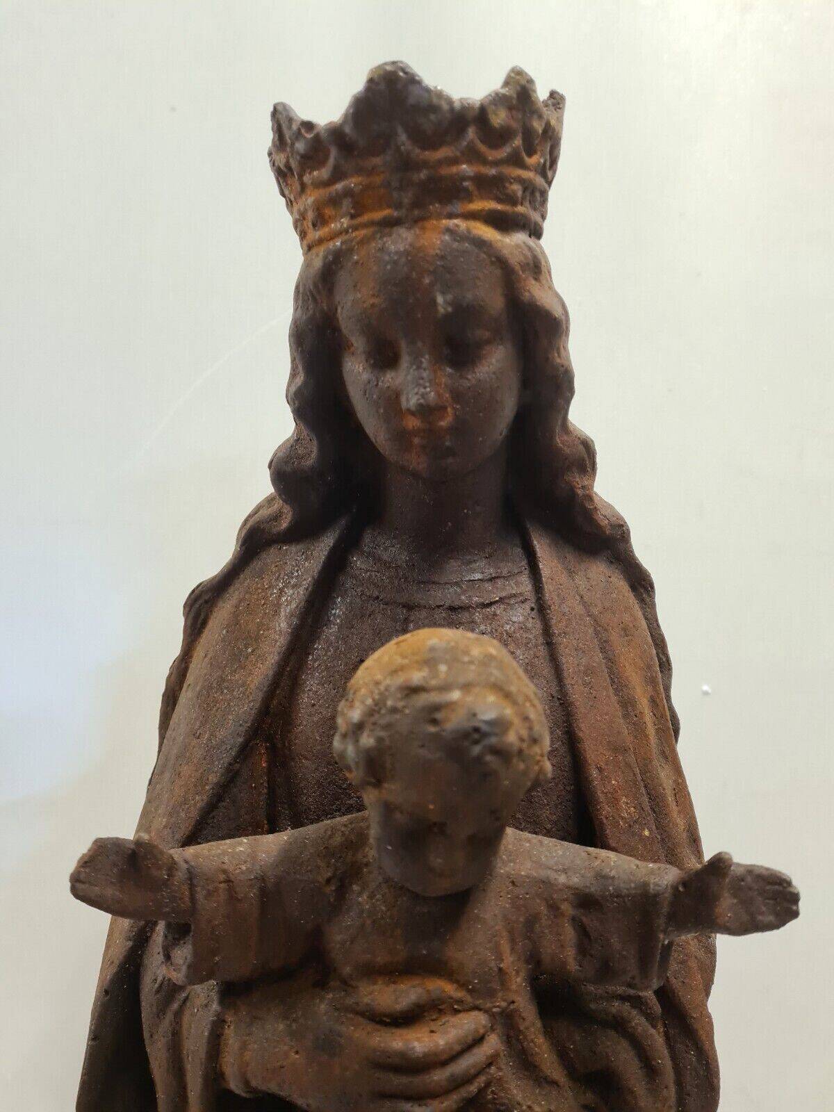 statue of the holy virgin in cast iron