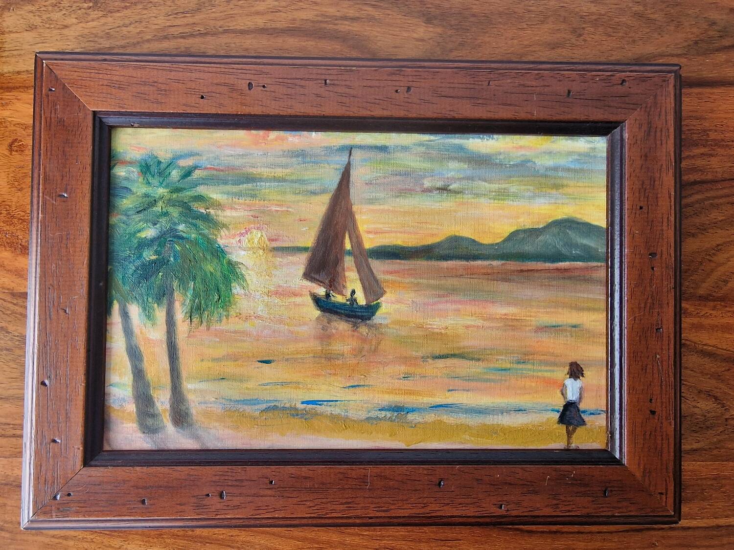 Tropical style sunset painting