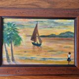 Tropical style sunset painting