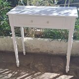 Current dressing table console in white painted wood with one drawer