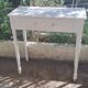 Current dressing table console in white painted wood with one drawer