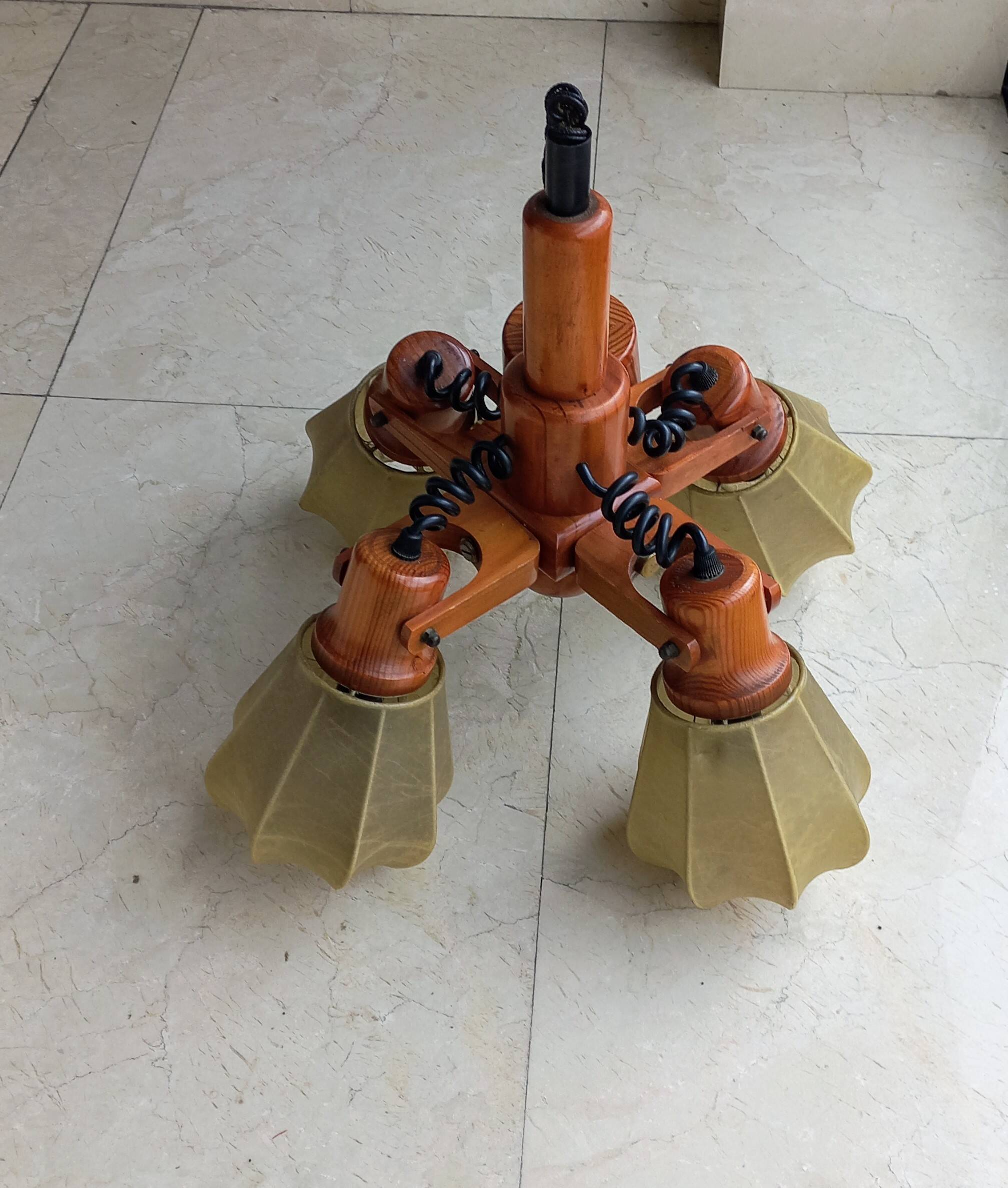 Rare 4 light cocoon pendant