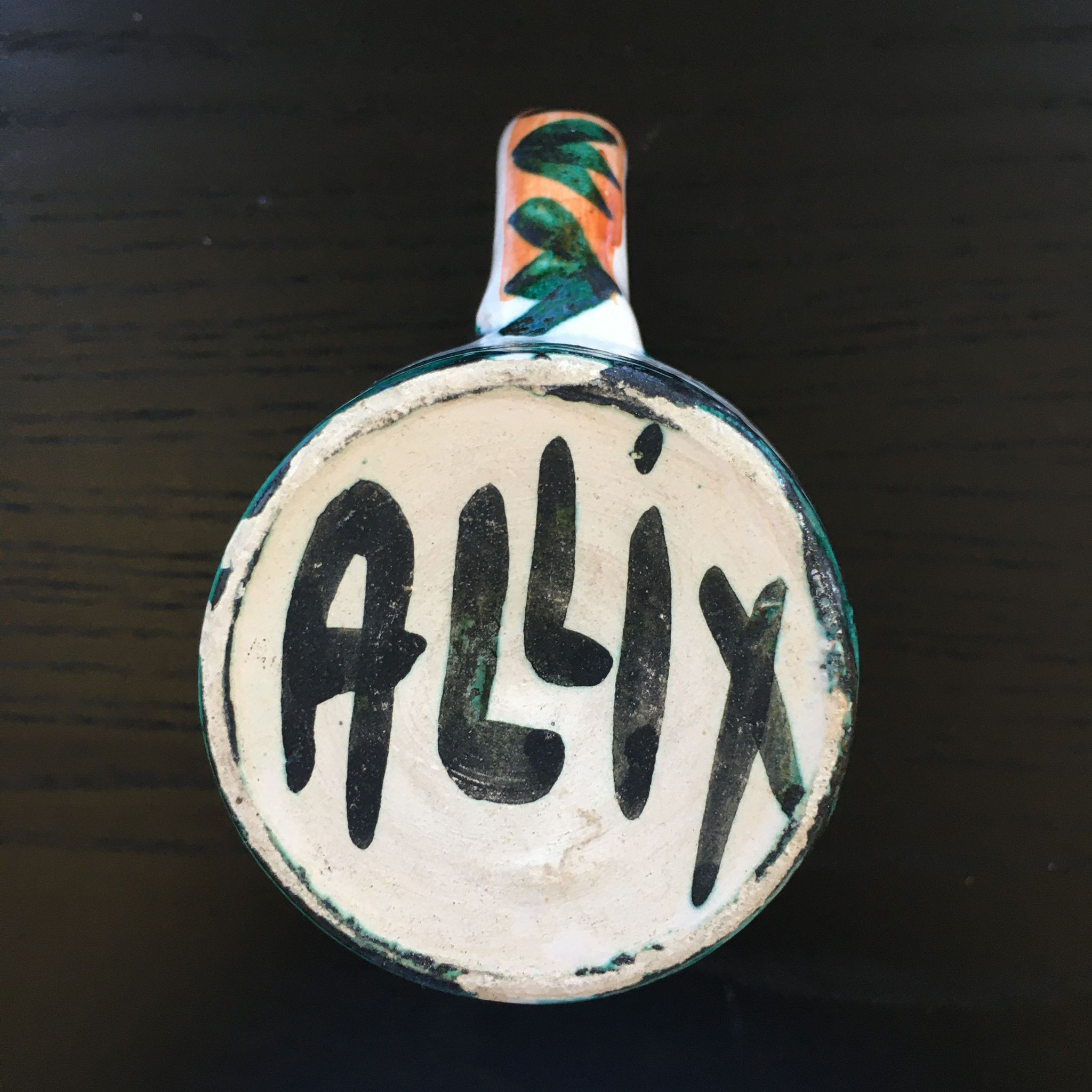 Unique piece signed mug décor