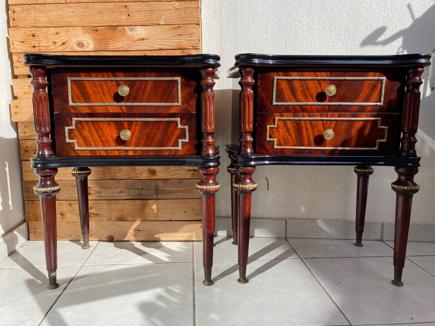 Pair of Louis XVI bedside tables
