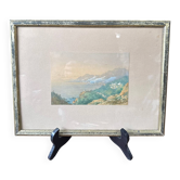 Watercolour C.W. M. Van de Velde Mediterranean coast near Cannes