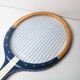 Blue Montana M505 racket with leather bag