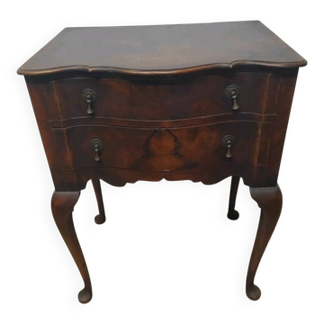 Antique Small Vintage Curved Front Chest of Drawers
