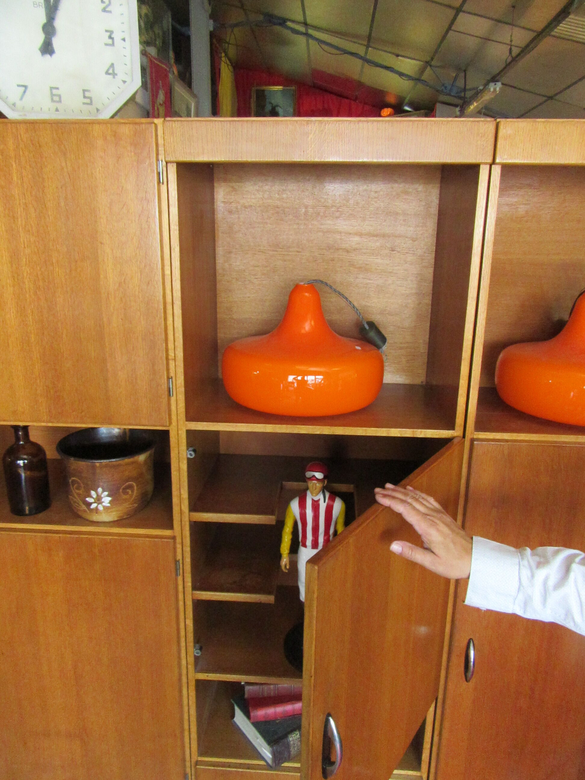 Meuble modulable de bureau ou de salon plaqué chêne des années 1960