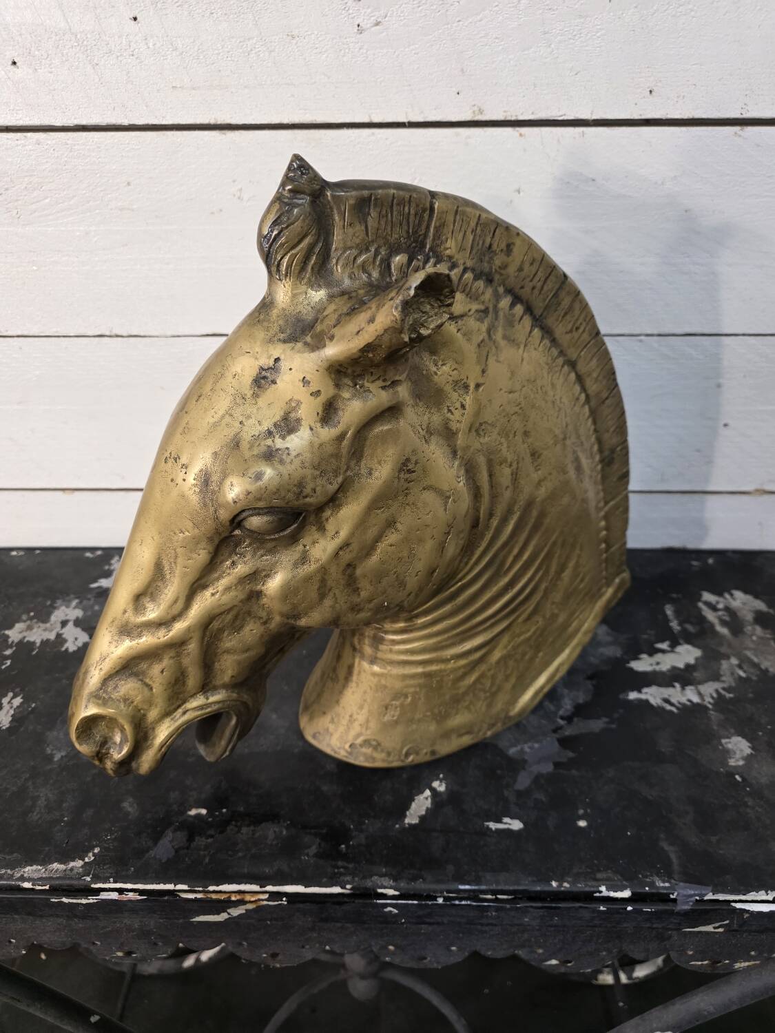 Bronze horse head, mid-20th century