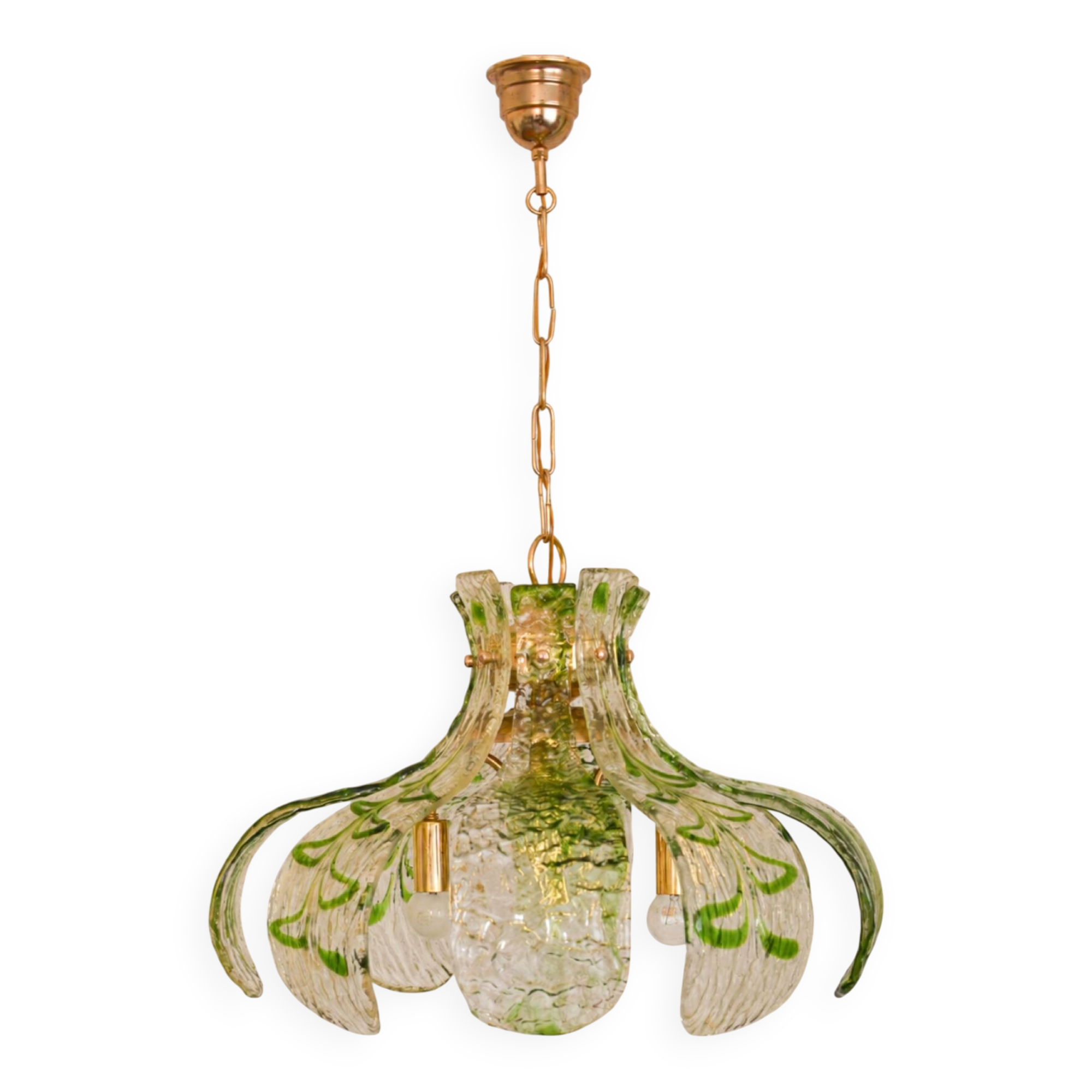 Large Murano chandelier by Carlo Nason in green glass – 1970s