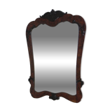 Romantic mirror with faceted glass in a walnut frame, 1942