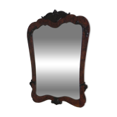 Romantic mirror with faceted glass in a walnut frame, 1942