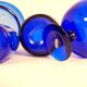 Midcentury collection of eight blue vases by Erik Höglund, Sweden, 1960s.