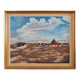 Painting „The Village in the Clouds”, Scandinavian design, 1970s