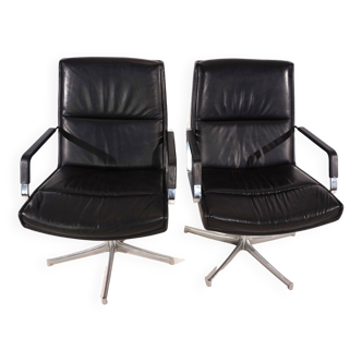 Set of 2 FK711 office chairs by Preben Fabricius/Jørgen Kastholm for Walter Knoll