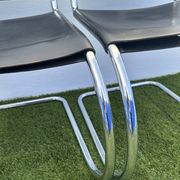 Pair of MR 10 chairs with Mies Van der Rohe laces, Knoll International