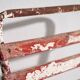 Antique red and white patio chairs (circa 1920). Set of 4 pieces