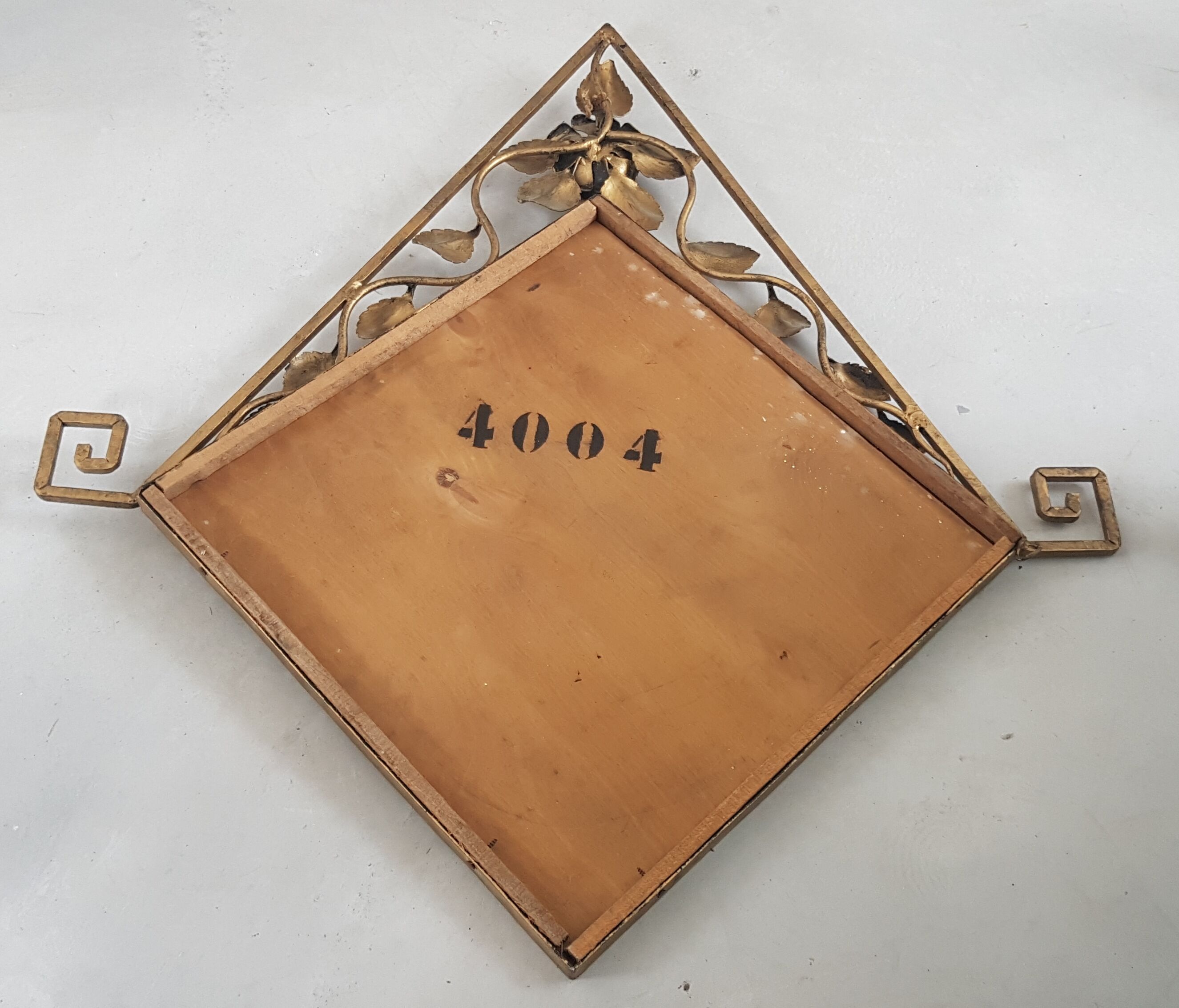 Bevelled asymmetrical art deco mirror 70x75cm