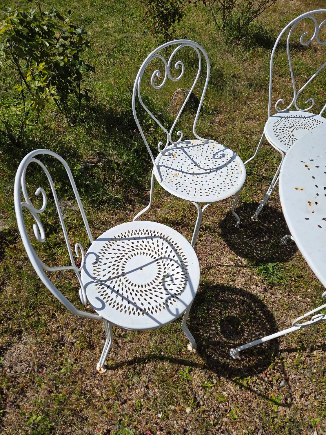 Salon de jardin en fer forgé mid-century