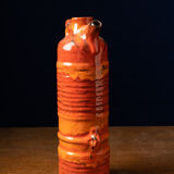 Vase en céramique allemand avec une glaçure orange