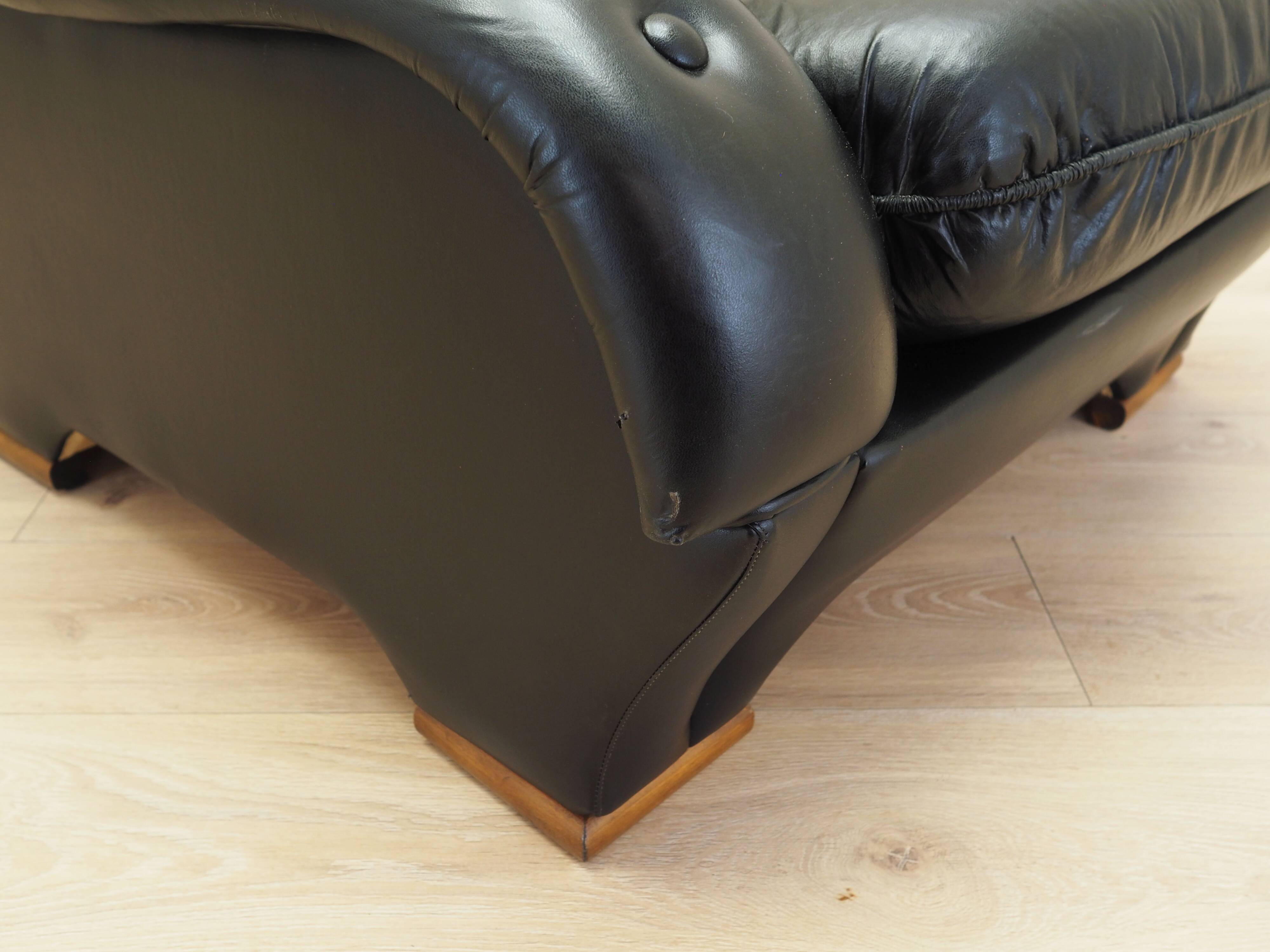 Black armchair, Italian design, 1980s, production: Italy