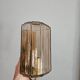 Pair of glass and brass wall lights, 1960s.