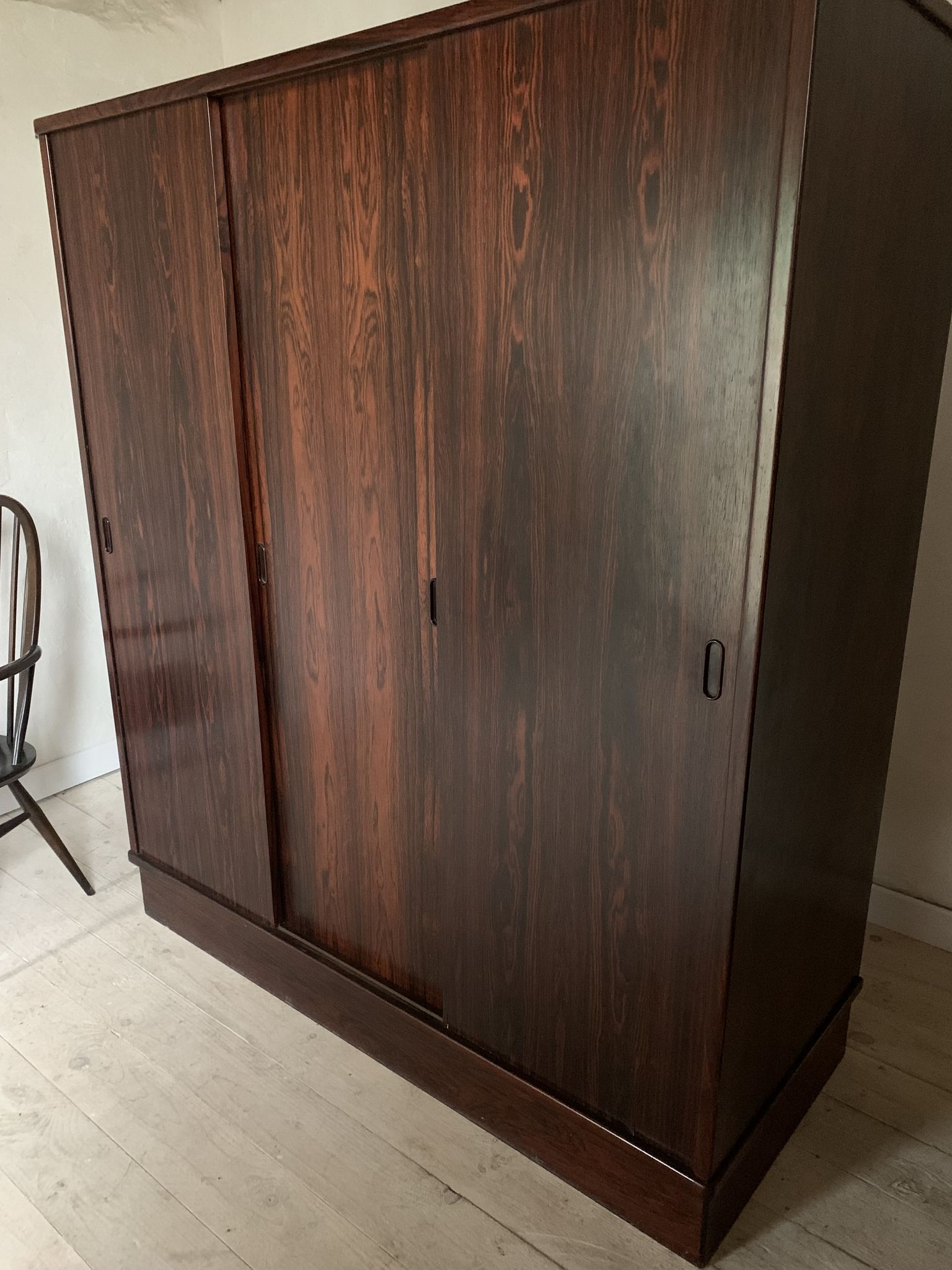 Vintage scandinavian wardrobe wardrobe rosewood sliding doors from tagus falsig