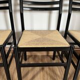 Set of 4 Italian black chairs 1970s