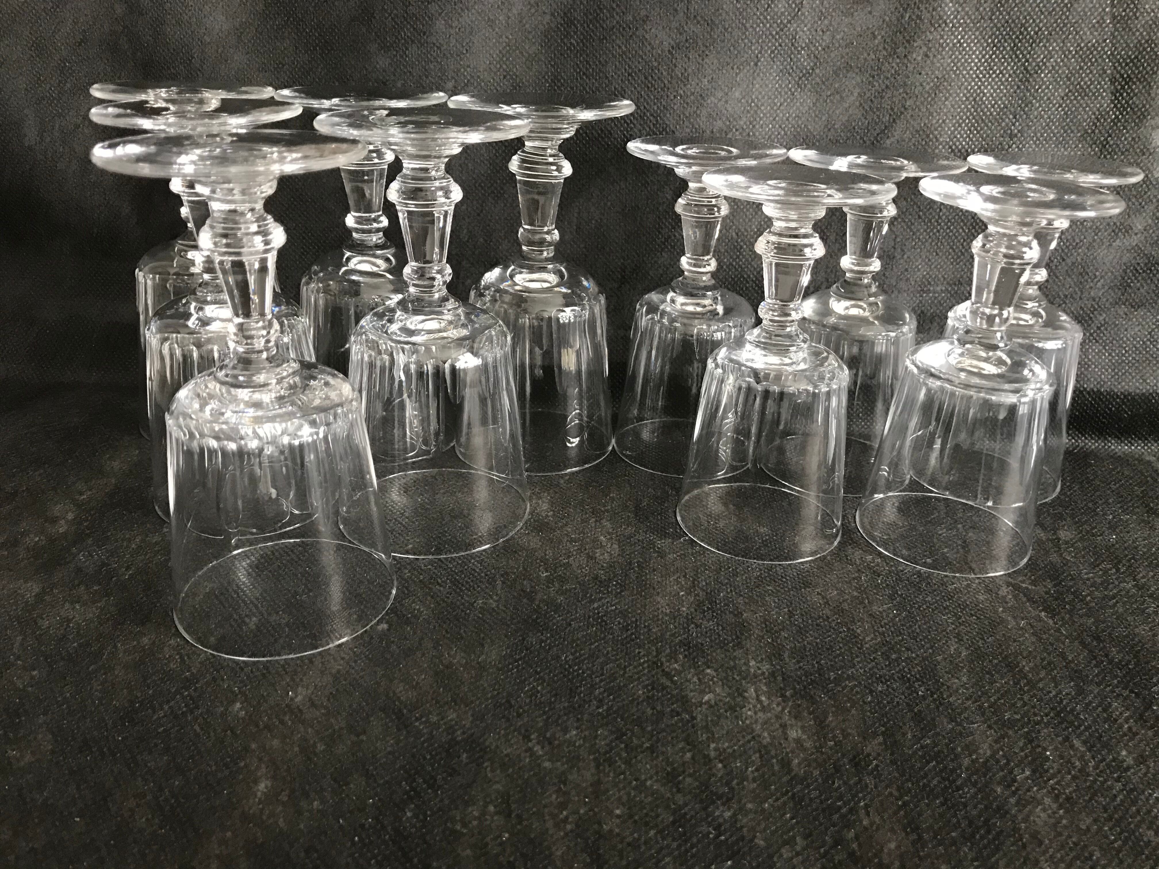 11 glasses and 1 wine carafe