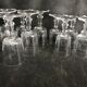 11 glasses and 1 wine carafe