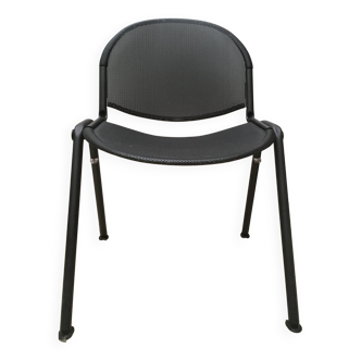 Lamm chair in microperforated black metal