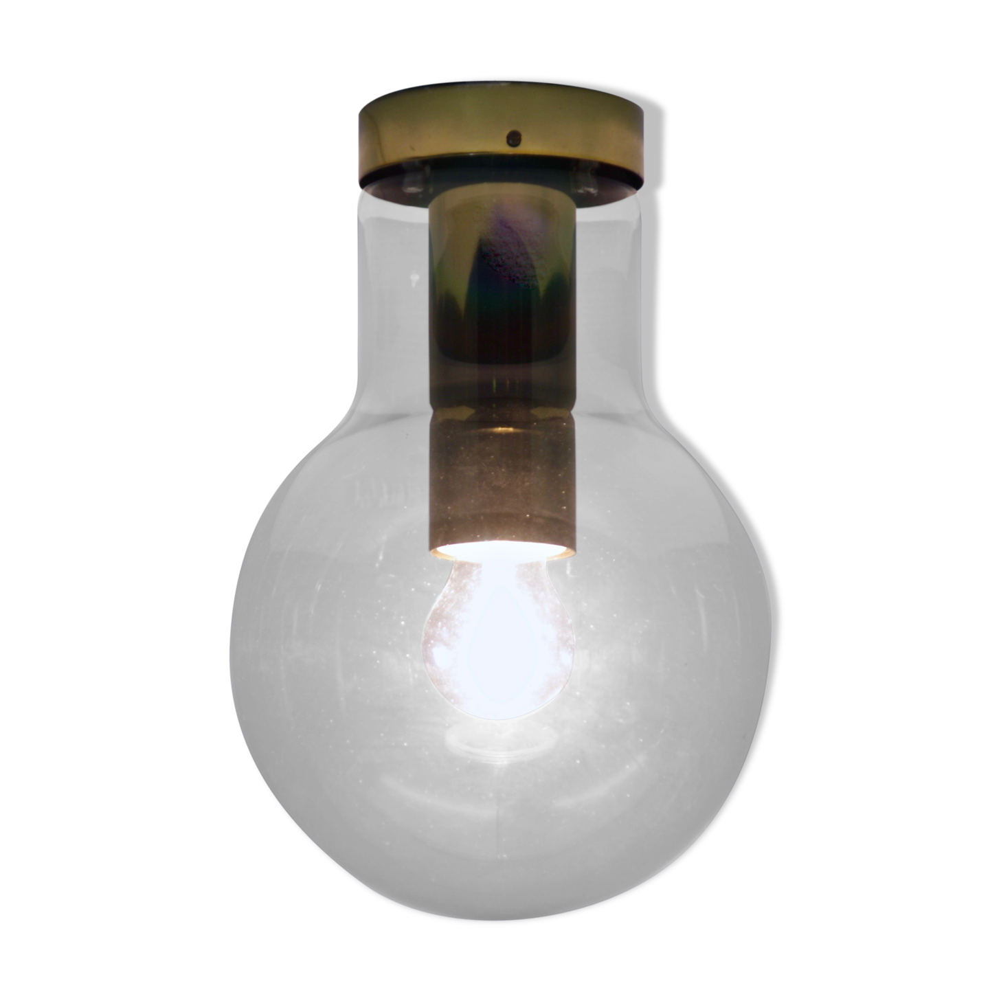 Plafonnier en verre teinté par Frank Ligtelijn pour Raak Amsterdam, années 60