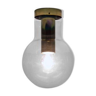 Plafonnier en verre teinté par Frank Ligtelijn pour Raak Amsterdam, années 60