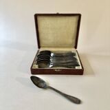 Service of 12 silver-plated dessert spoons