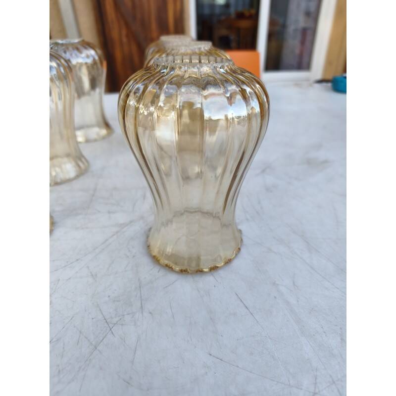6 tulipes verre des années 60