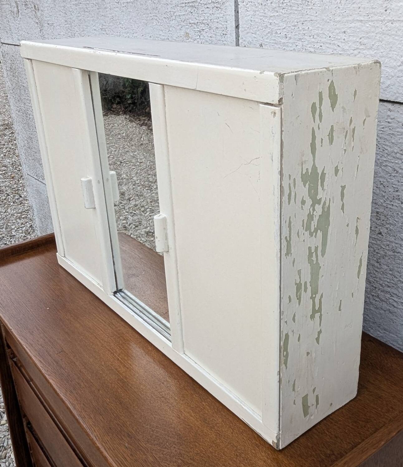 vintage wooden bathroom cabinet mirror