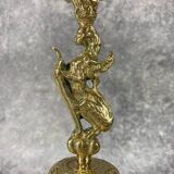 Gilt bronze chandelier/candlestick, Griffin, Mythical Animal, Bestiary, 1880