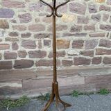 Vintage parrot standing coat rack 1980 curved wood