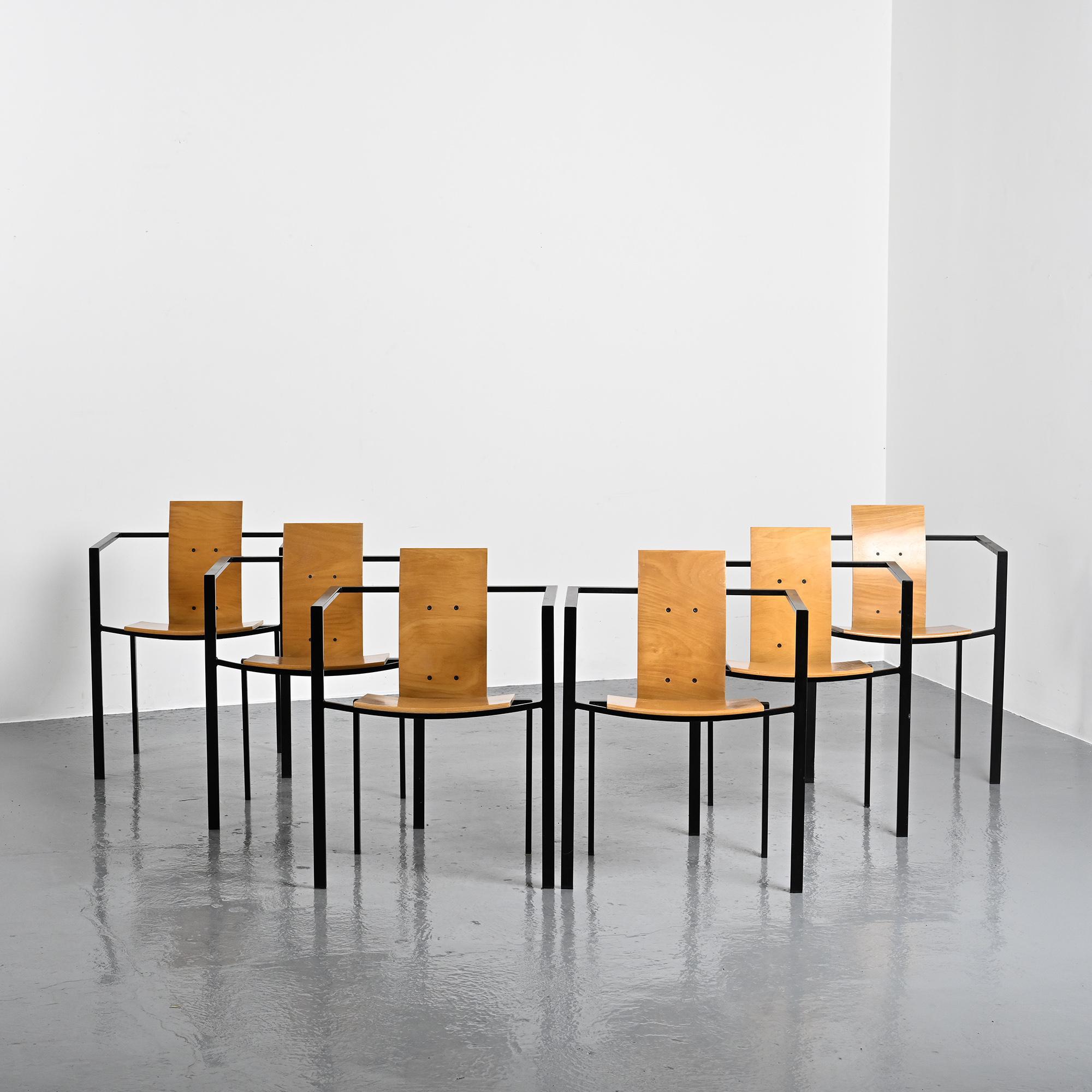 Set of six Trix chairs by Karl Friedrich Förster for KFF Design, Germany circa 1988.