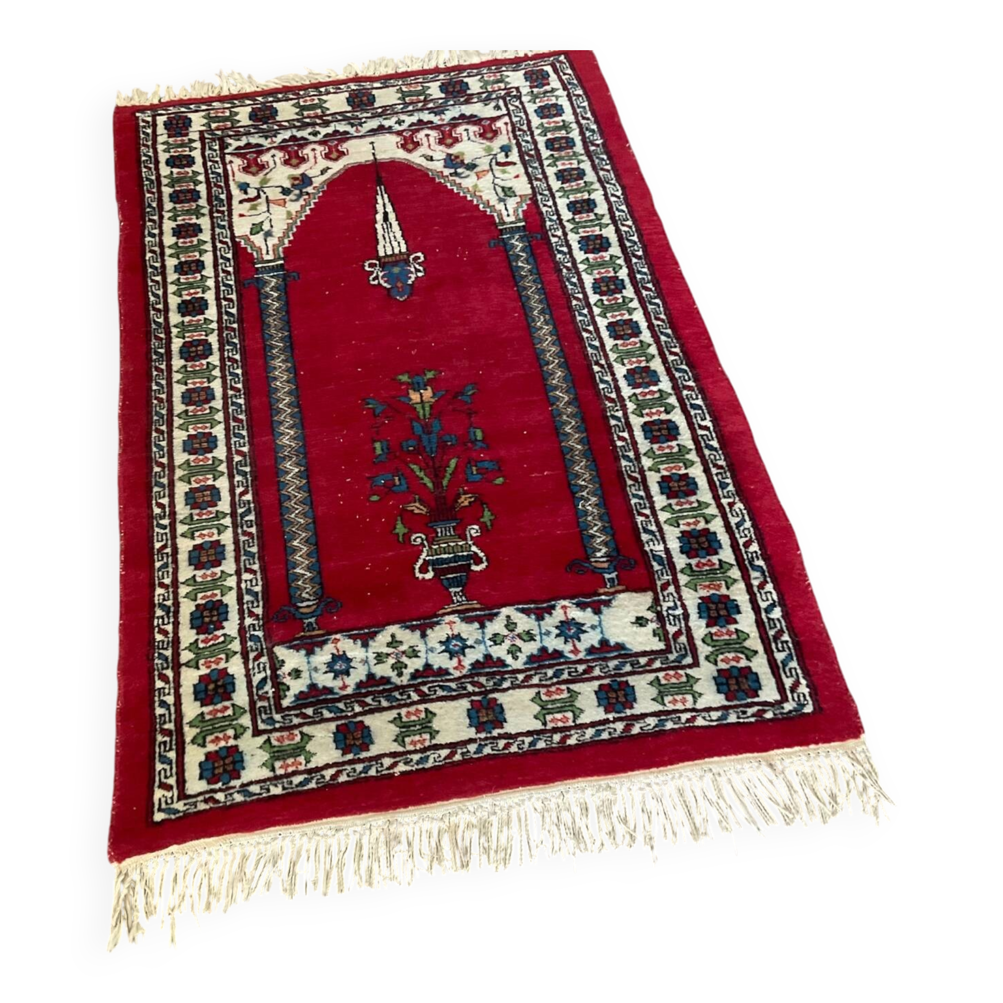 Vintage woven wool rug 130x80