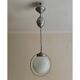 Suspension drop globe opaline white and metal structure