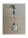 Suspension drop globe opaline white and metal structure
