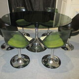 Set table and 6 tulip chairs Roche Bobois 1970