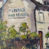 Table HST L'Abreuvoir café de Montmartre Paris 1950 signed C. Fontagne