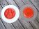 6 compartmentalized plates in red enamelled sandstone